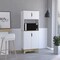Tall Microwave Cabinet - Light Oak/White | Chic Kitchen Upgrade